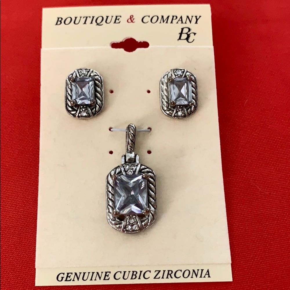 Boutique & Company CZ Earrings and Pendant - NIB